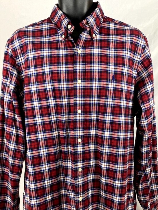 Ralph Lauren Other - Ralph Lauren Mens Red Navy Plaid Button-Up Shirt